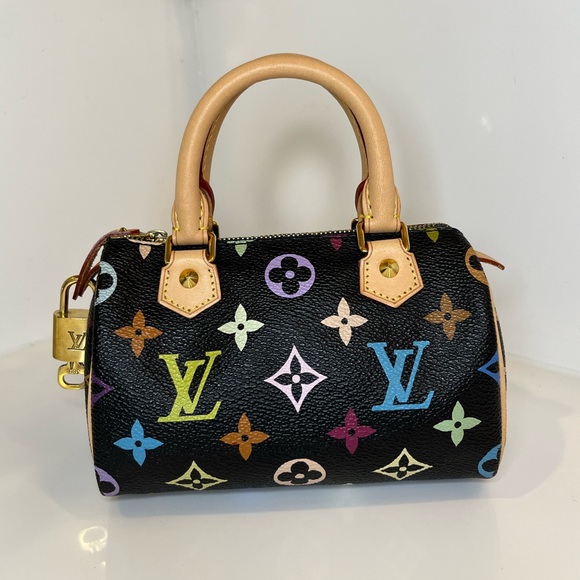🎀LOUIS VUITTON MINI SPEEDY BLACK MULTICOLOR - Picture 15 of 17